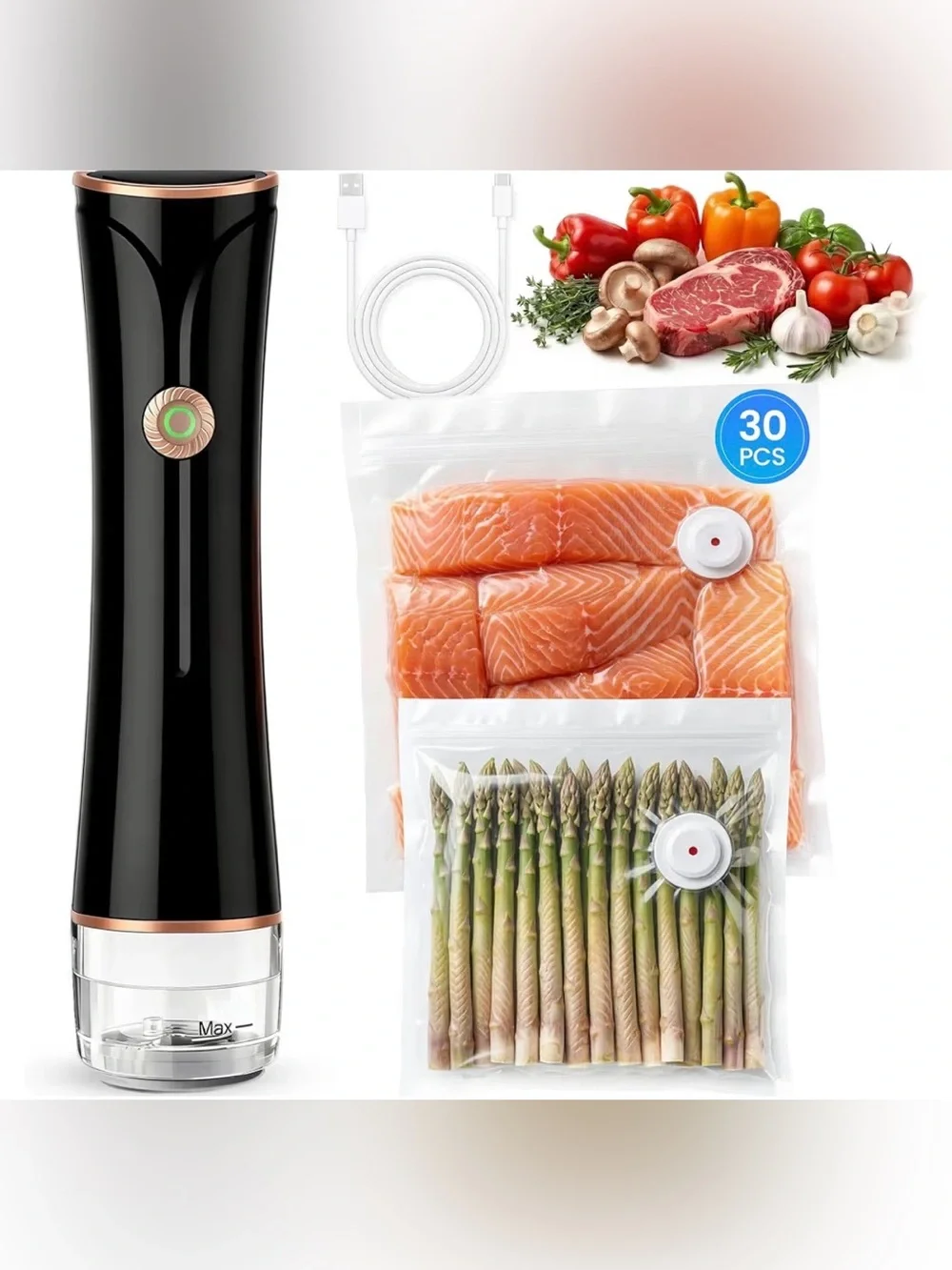 Compact Vacuum Sealer for Food with Visible Tank, Handheld Vacuum